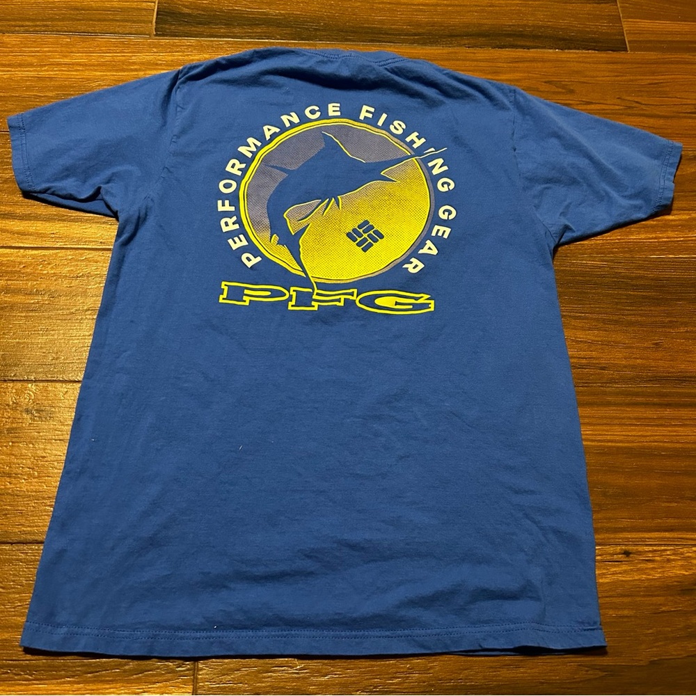 Columbia PFG Men’s Short Sleeve Fishing Shirt Medium Blue 100% Cotton - Picture 2 of 6